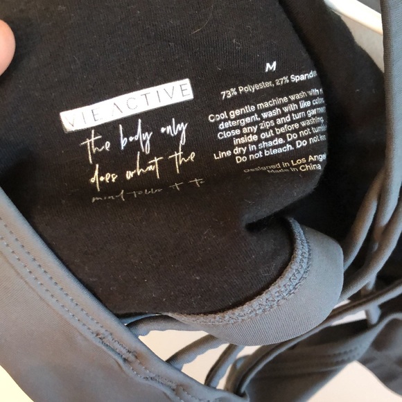 La Vie En Rose Active Strappy Back Grey Sports Bra - Picture 5 of 5